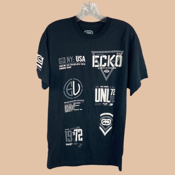 Ecko Unlimited - Black - Graphics Front/Back T-Shirt - NWT - Picture 1 of 4